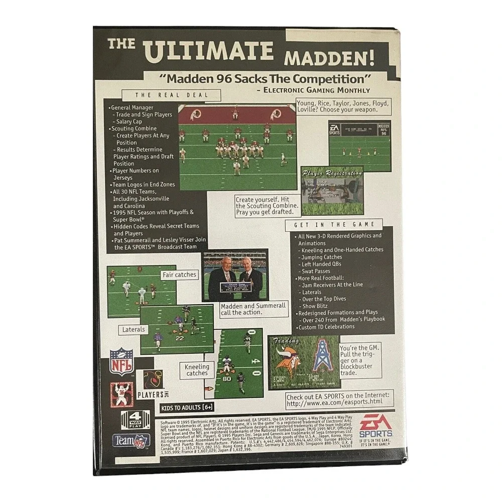 Madden NFL 96 Sega Genesis‎ Game